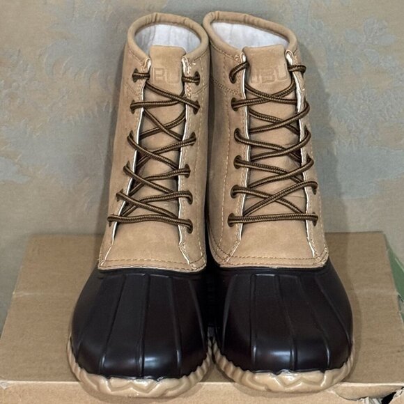 JBU Maine Waterproof Duck Boots Men’s 9M Tan Faux Fur Lined Lace Up Winter - Picture 2 of 11